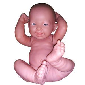 Berenguer 02-10 Realistic Newborn Doll Blue Eyes Wrinkly Movable Joint Baby Doll